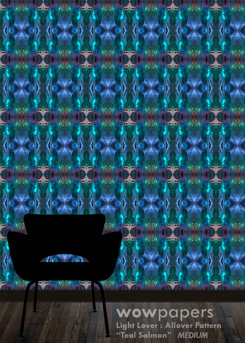 Teal Salmon Modern Wallpaper