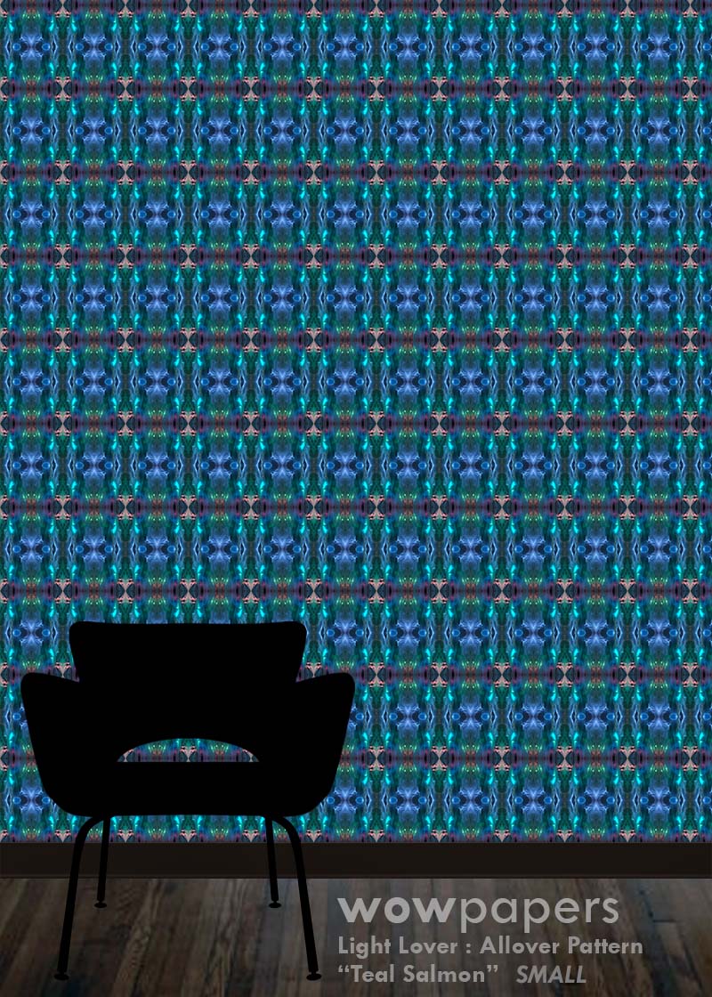 Teal Salmon Modern Wallpaper