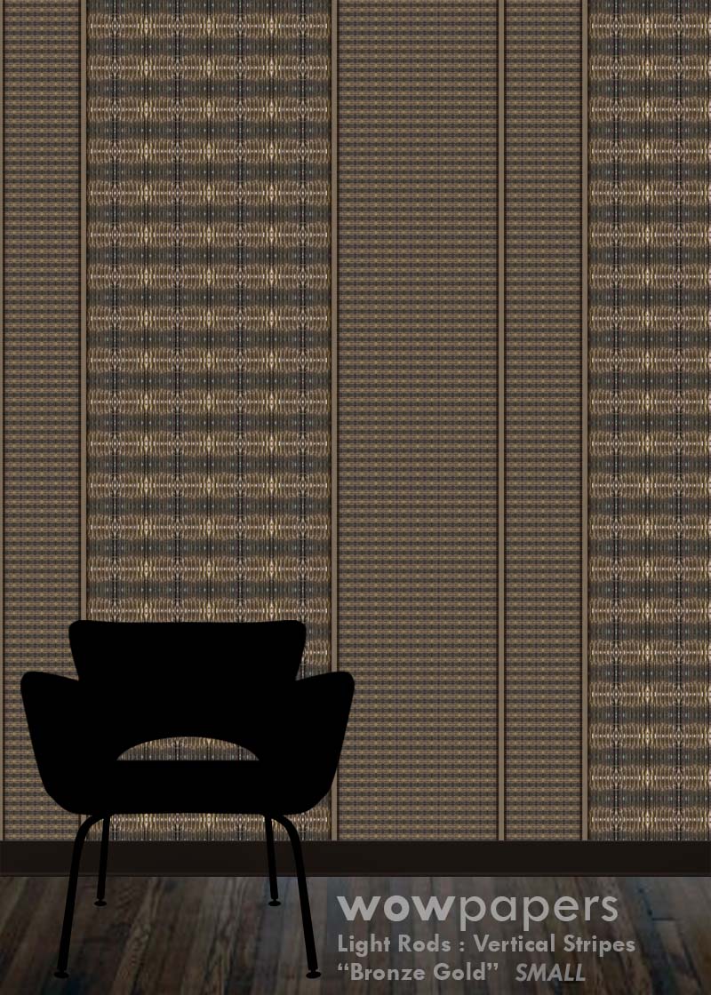 Bronze Gold Striped Wallpaper