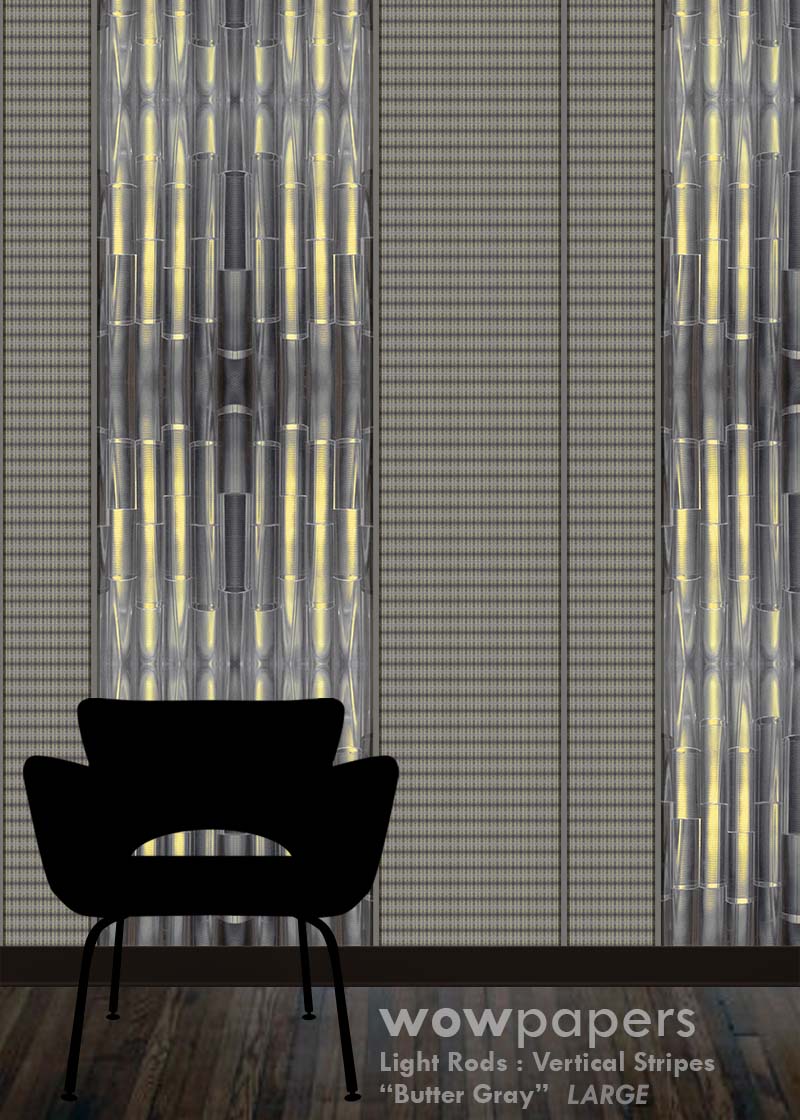 Dark Gray Butter Striped Wallpaper