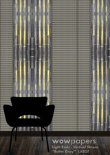 Dark Gray Butter Striped Wallpaper