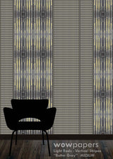 Dark Gray Butter Striped Wallpaper