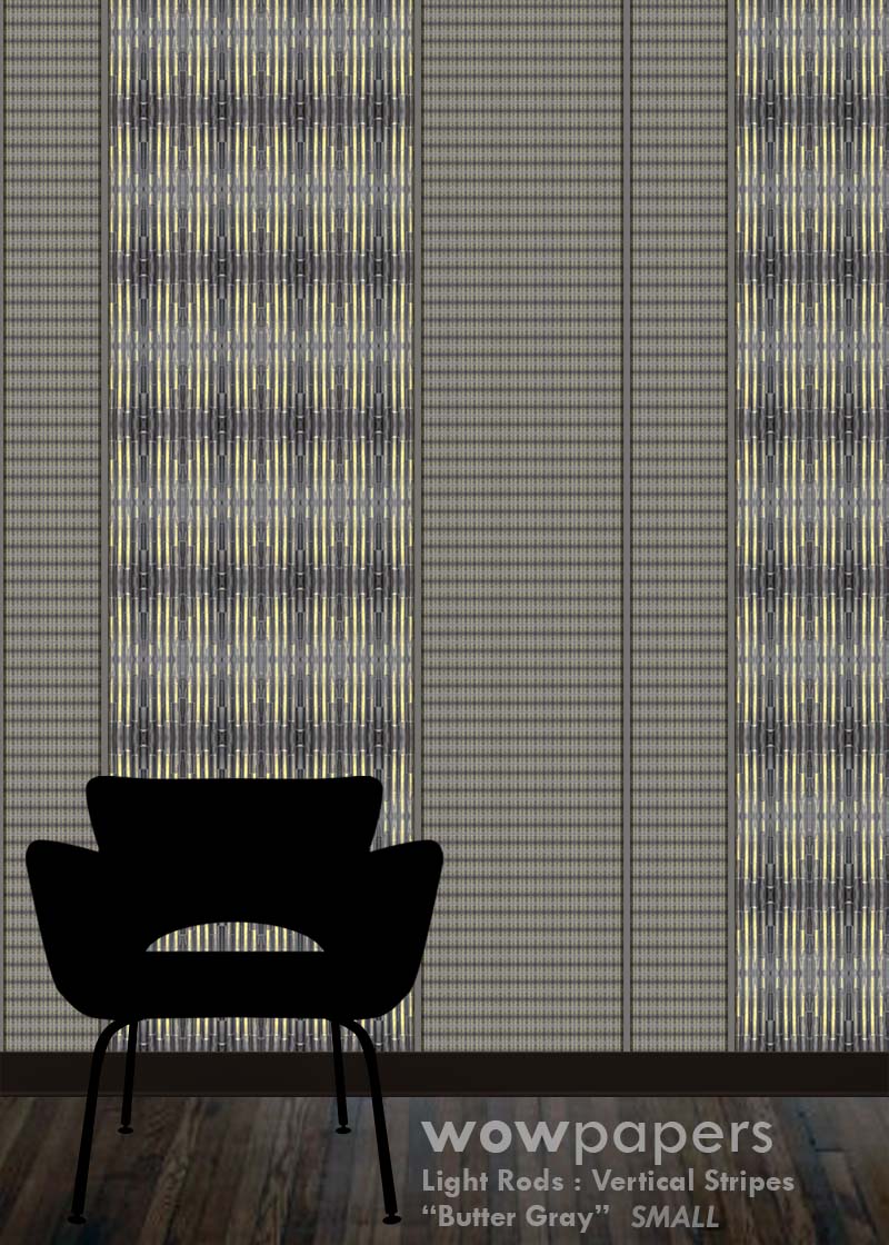 Dark Gray Butter Striped Wallpaper