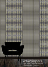 Dark Gray Butter Striped Wallpaper