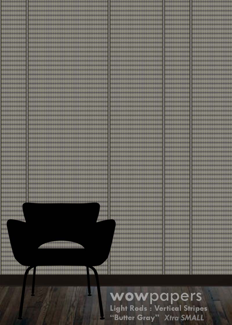 Dark Gray Butter Striped Wallpaper