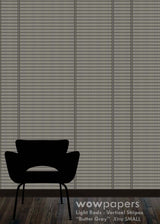 Dark Gray Butter Striped Wallpaper
