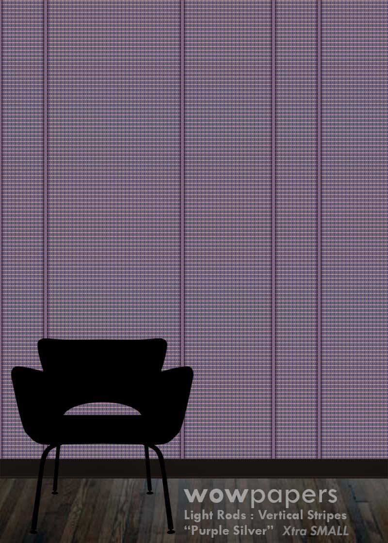 Purple Silver Striped Wallpaper