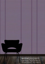 Purple Silver Striped Wallpaper