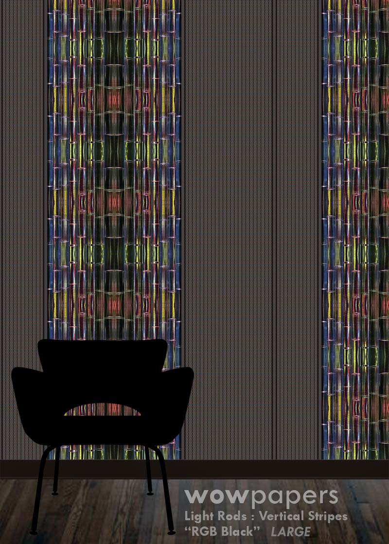 RGB Black Striped Wallpaper