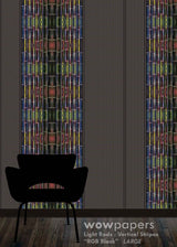 RGB Black Striped Wallpaper