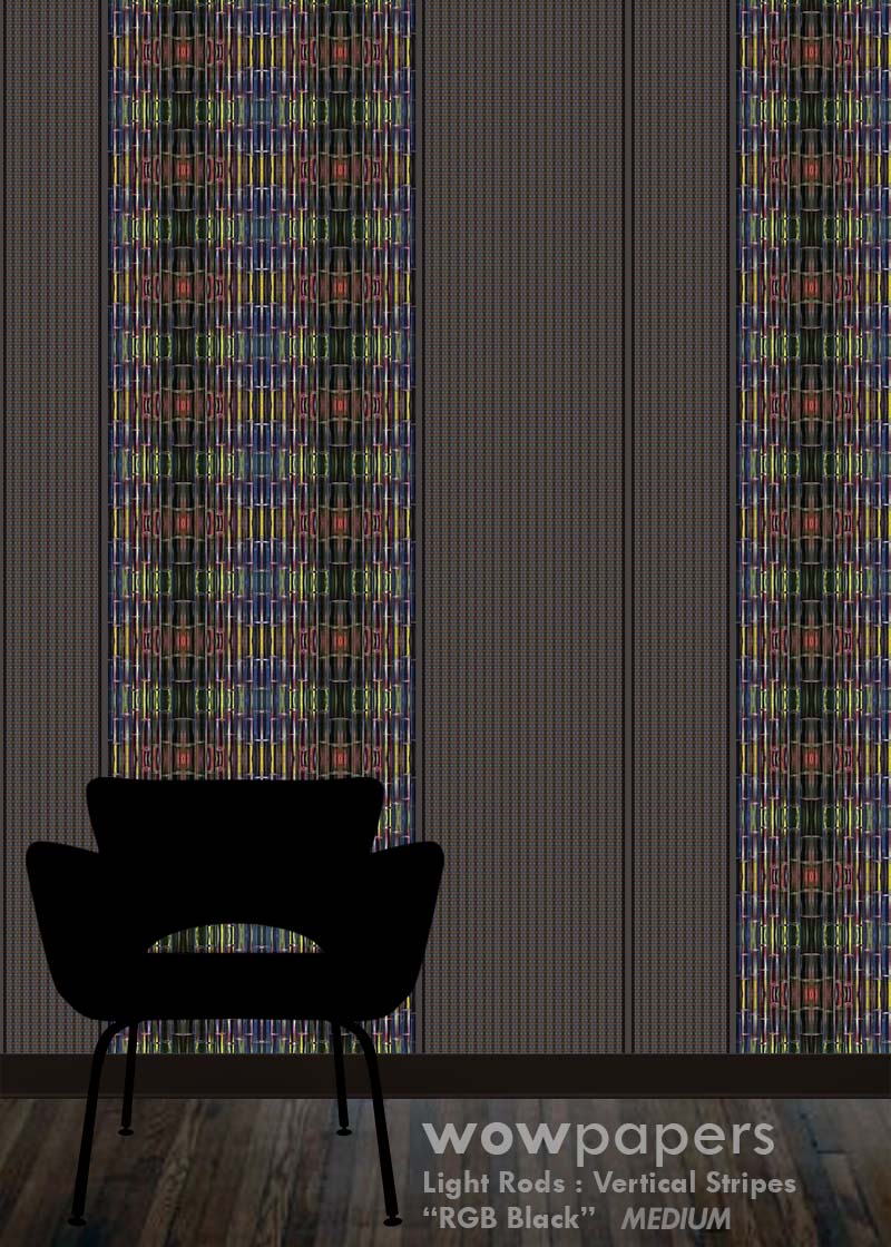 RGB Black Striped Wallpaper