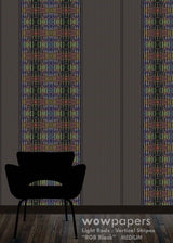 RGB Black Striped Wallpaper