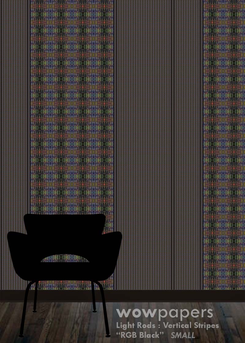 RGB Black Striped Wallpaper