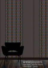 RGB Black Striped Wallpaper