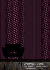 Pink Diagonal Striped Wallpaper