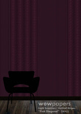 Pink Diagonal Striped Wallpaper