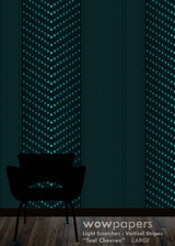 Teal Chevron Striped Wallpaper