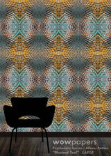 Mustard Teal Modern Wallpaper