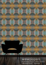 Mustard Teal Modern Wallpaper