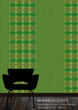Emerald Lime Striped Wallpaper