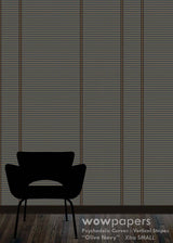 Olive Navy Striped Wallpaper