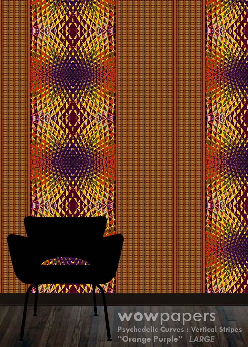 Orange Purple Striped Wallpaper