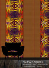 Orange Purple Striped Wallpaper