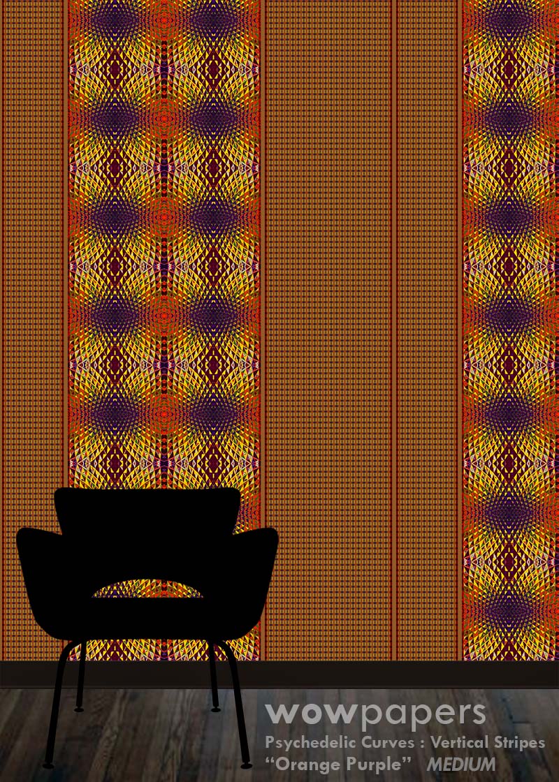Orange Purple Striped Wallpaper
