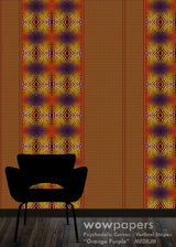 Orange Purple Striped Wallpaper