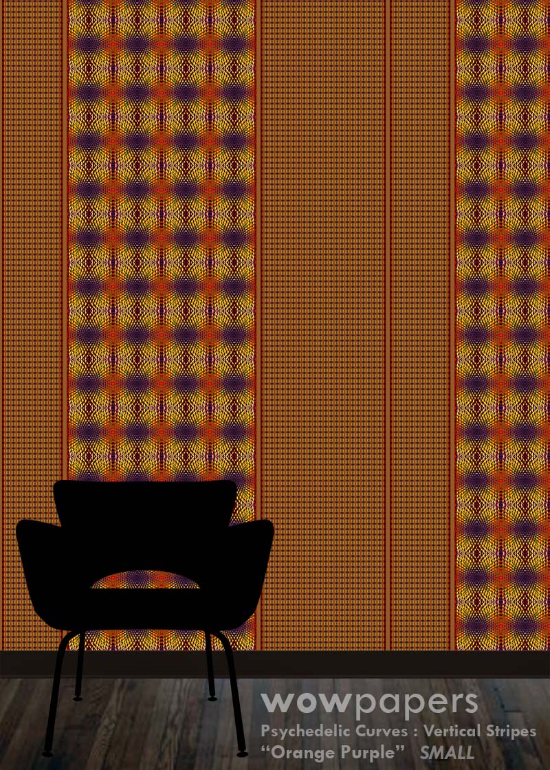 Orange Purple Striped Wallpaper