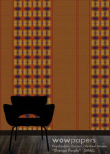 Orange Purple Striped Wallpaper
