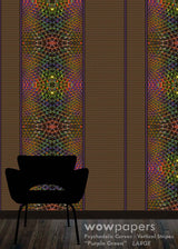Purple Green Striped Wallpaper