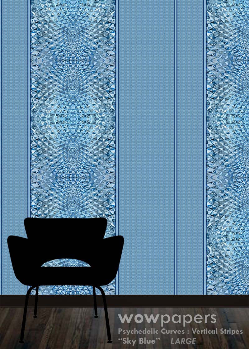 Sky Blue Striped Wallpaper