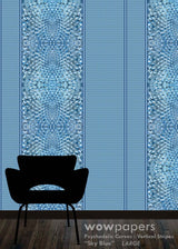 Sky Blue Striped Wallpaper