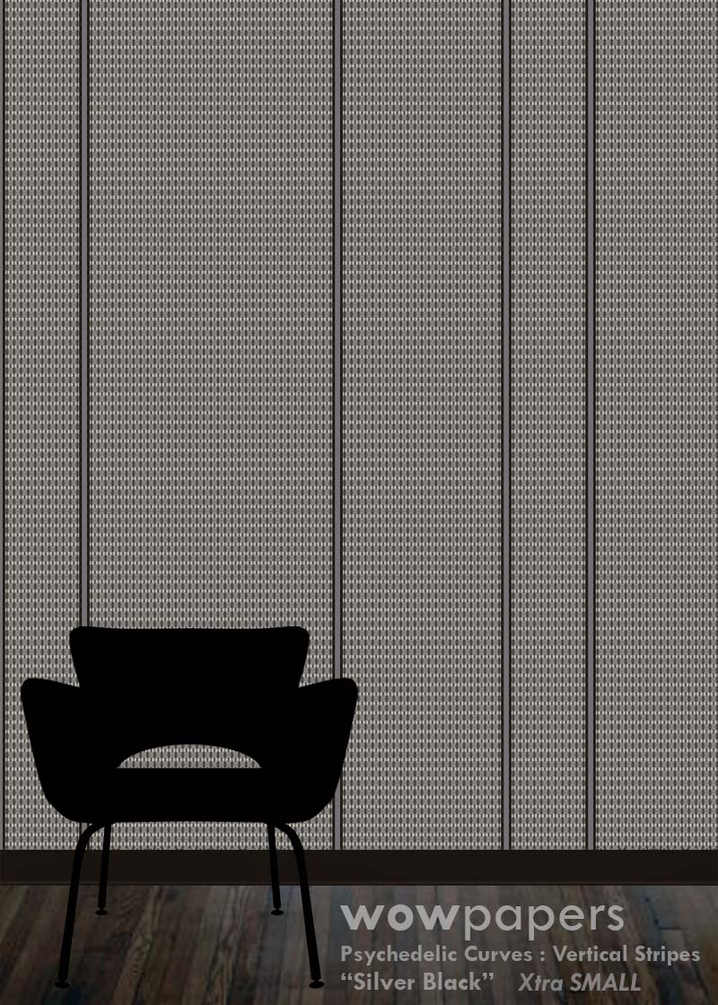 Silver Black Striped Wallpaper