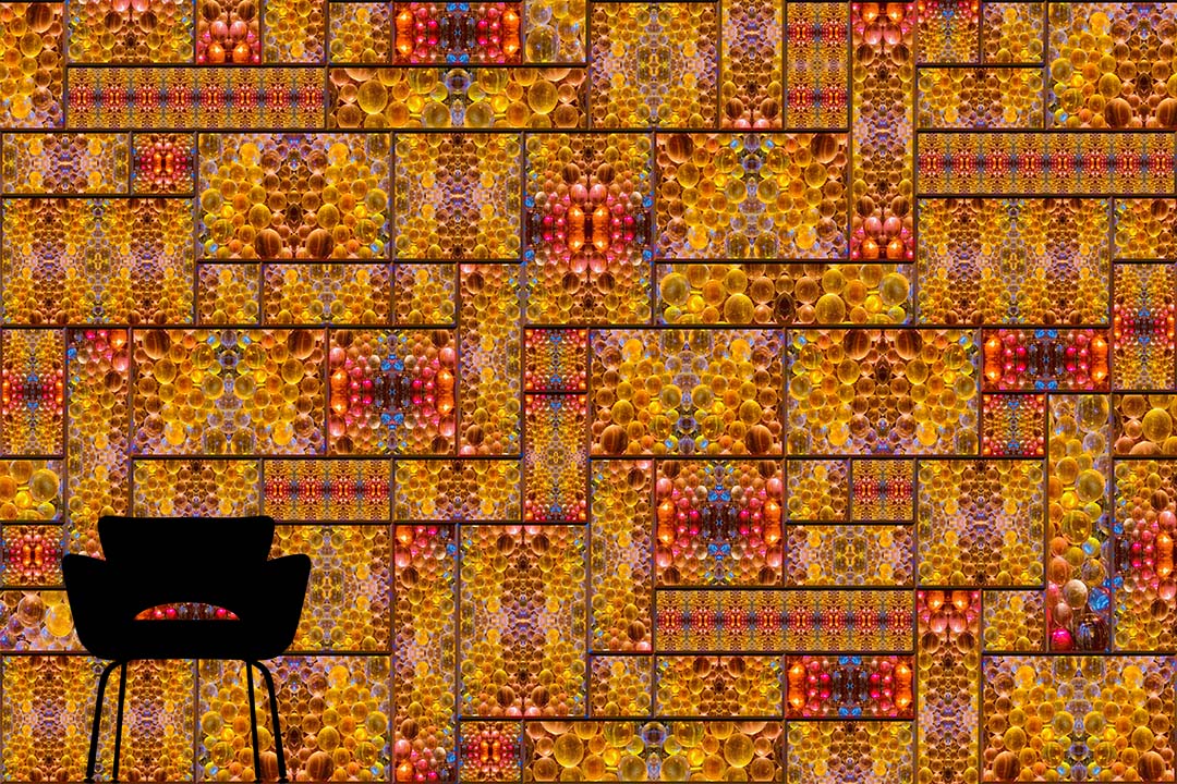 Light Globules | Yellow Red Wallcovering Mural
