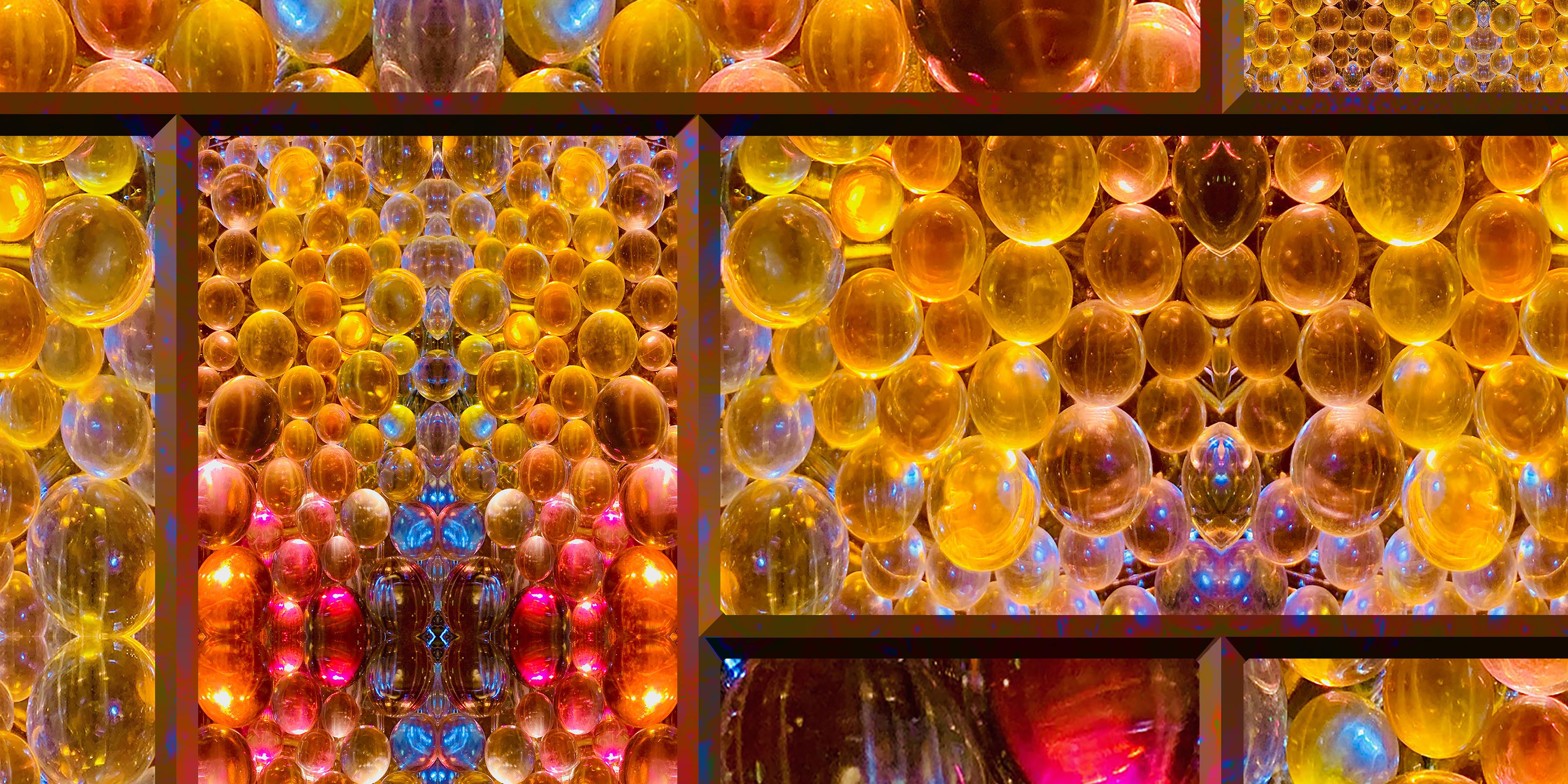 Light Globules | Yellow Red Wallcovering Mural