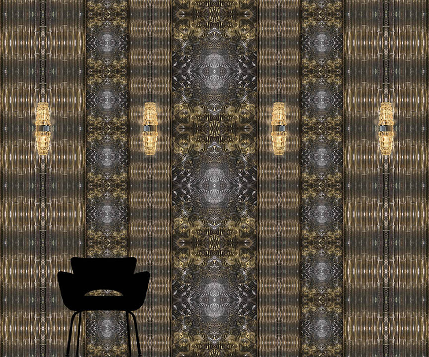 Bronze Gold | Striped Maximalist Wallpaper Mural