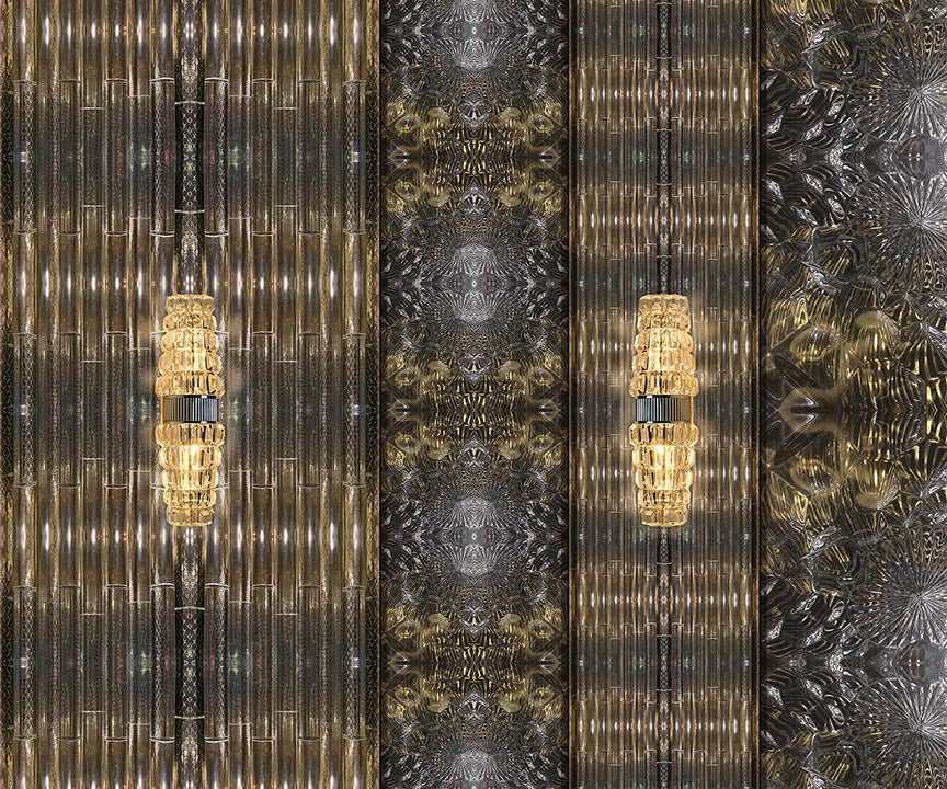 Bronze Gold | Striped Maximalist Wallpaper Mural
