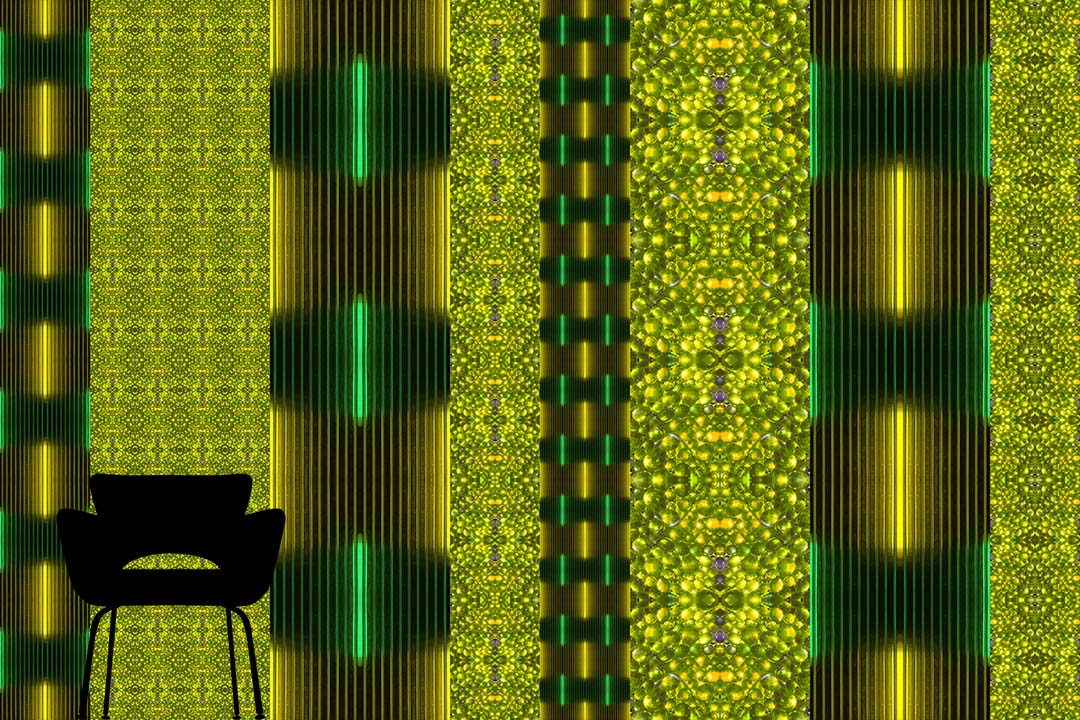 Green Yellow | Striped Maximalist Wallpaper Mural