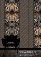 Black Gold Striped Wallpaper
