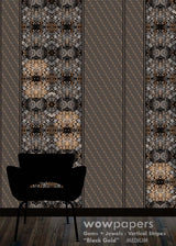Black Gold Striped Wallpaper