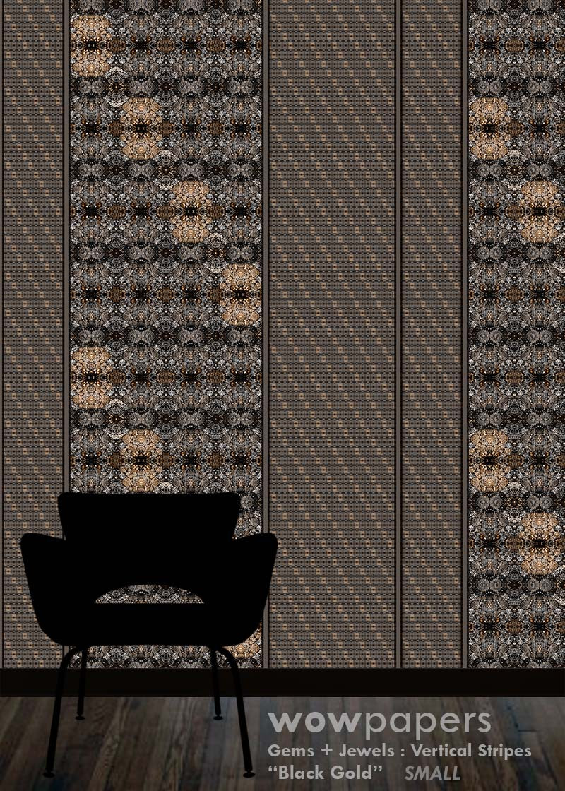 Black Gold Striped Wallpaper