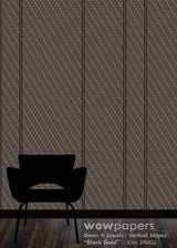 Black Gold Striped Wallpaper