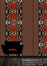 Red Brown White Striped Wallpaper
