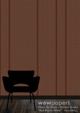 Red Brown White Striped Wallpaper