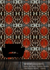 Red Brown White Modern Wallpaper