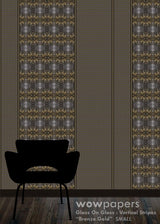 Bronze Gold Striped Wallpaper