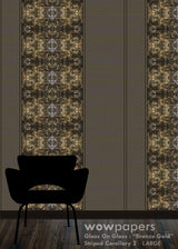 Bronze Gold Striped Wallpaper