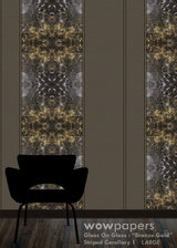 Bronze Gold Striped Wallpaper